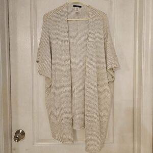 Gyft thin sweater or outer shirt women's size L large white and grey